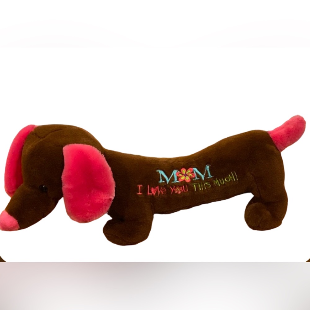 Dan Dee 19”Dachshund Wiener Dog I Love U This Much Brown Plush Animal
